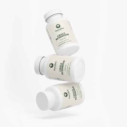 Three Chaga Mushroom Capsules bottles