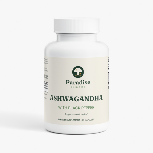 Paradise By Nature Ashwagandha Capsules bottle, front view