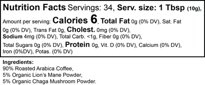 Mushroom Coffee Nutrition Facts and ingredients